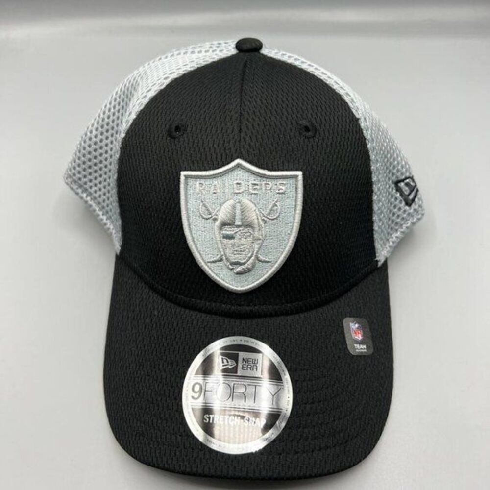 Las Vegas Raiders Trucker Hat Men Black 9Forty New Era NFL Snap Back Cap New